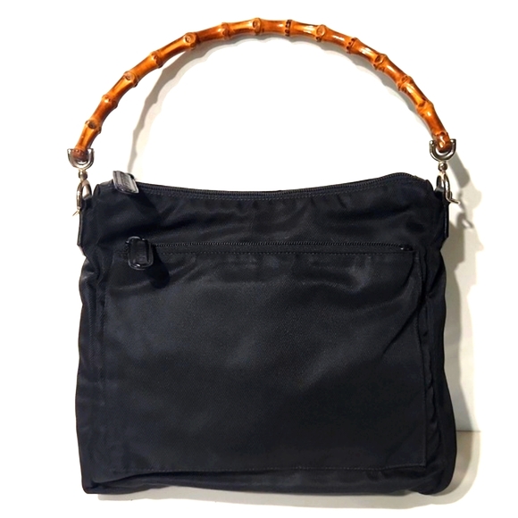 GUCCI Authentic Bamboo Black Classic Nylon Shoulder Bag 000 2058 0509 EUC!! - Picture 16 of 16